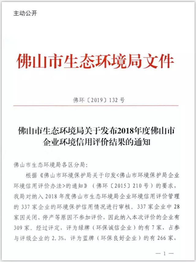 重磅！全佛山仅7家绿牌企业，香蕉网在线观看陶瓷集团就占2家